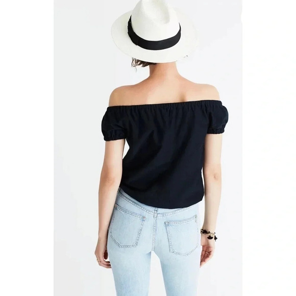 Madewell Black Melody Off-The-Shoulder Top Size Large - Picture 3 of 9